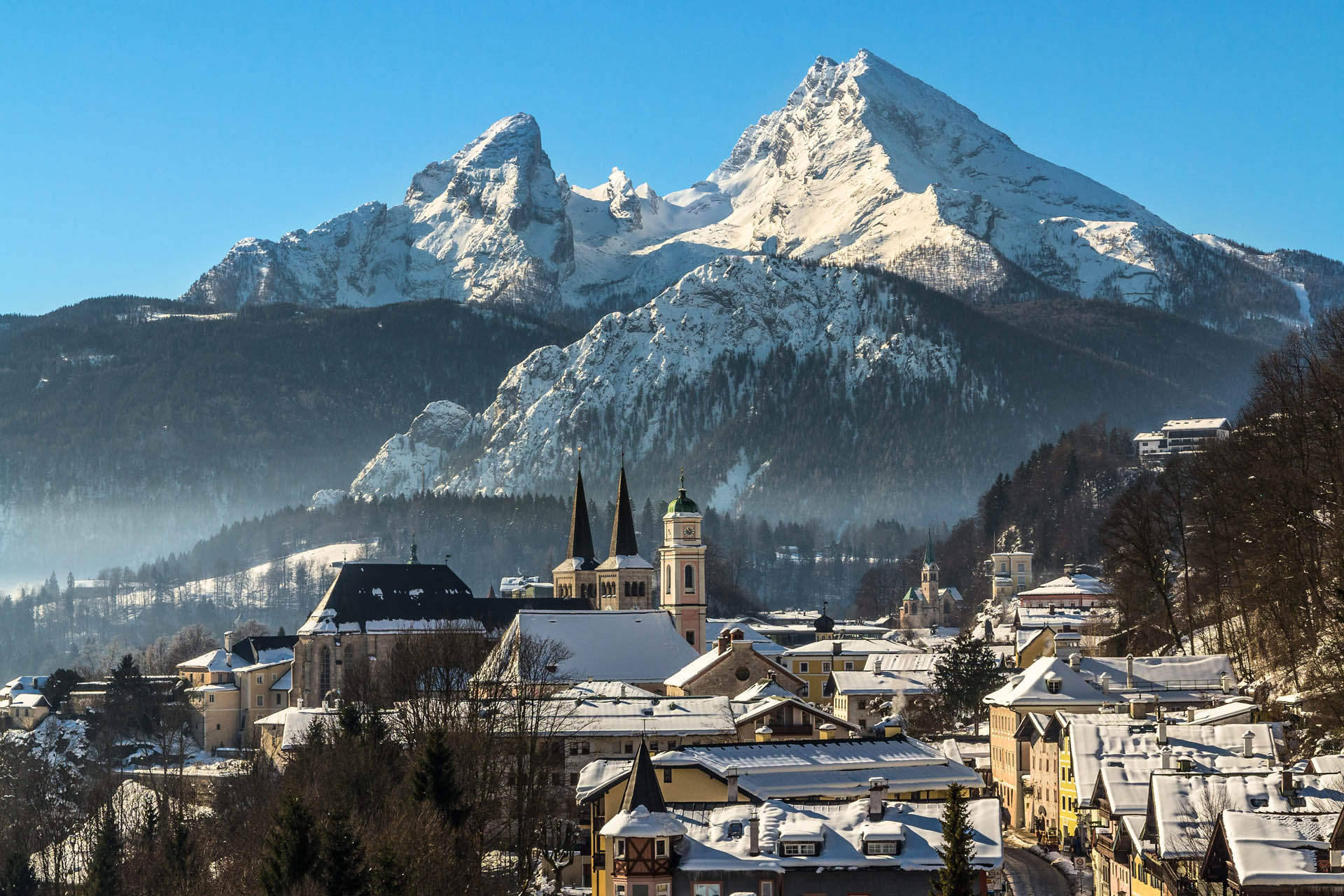 Haus Alpengruss Bischofswiesen, Markt Berchtesgaden mit Watzmann im Winter